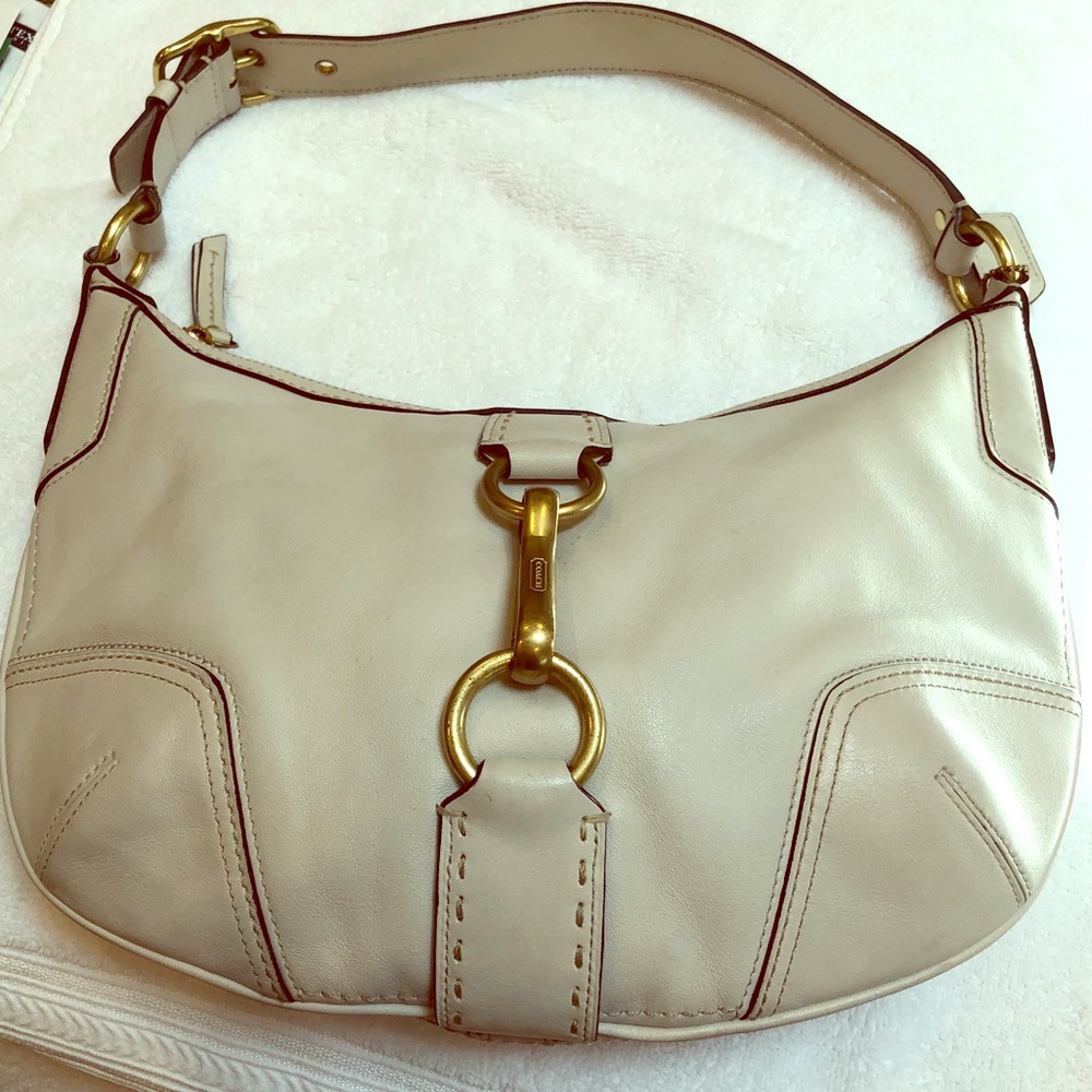 Authentic COACH cream colored hobo bag